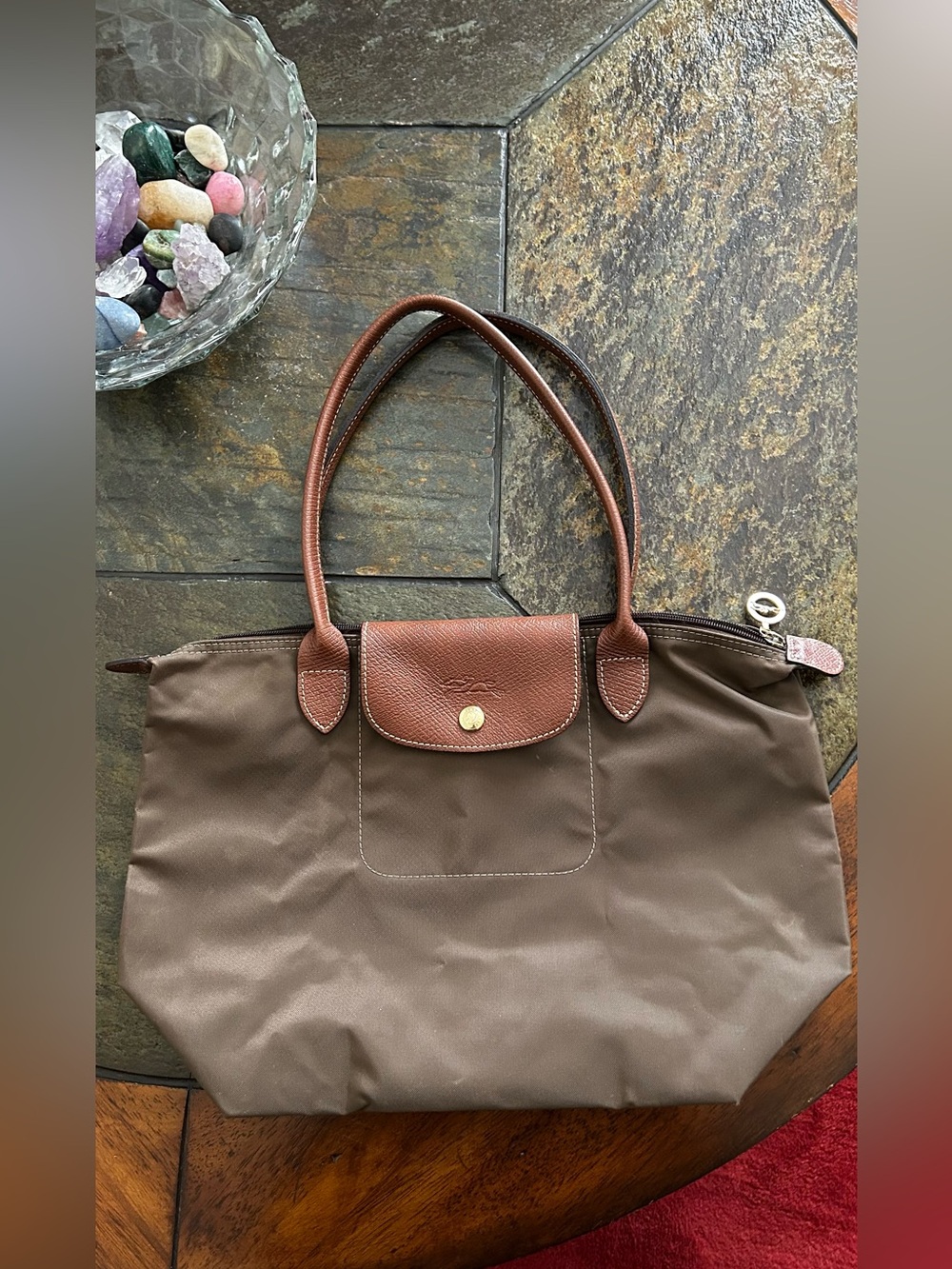 Longchamp Brown Tote with Tan Leather Trim
Lovely ♥️